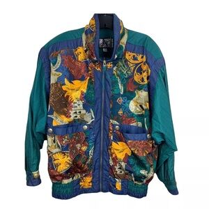 Vintage 80's 90's RE Sport River Edge Retro Windbreaker, Bomber Jacket. Size M